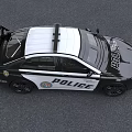 Modern Black And White Police Car With Light Bar Push Bumper And Lettering