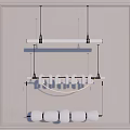 Modern White Chandelier With Minimalist Hanging Structure In Interior Space Design 3d model