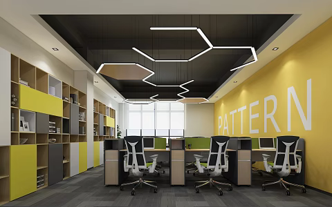 modern public office area open office 3d model