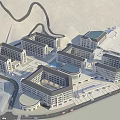 Modern School Buildings Architectural Design Campus Layout With Courtyards And Roads