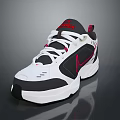 Modern Nike Sneakers In White Black And Red With Classic Laces And Rubber Sole