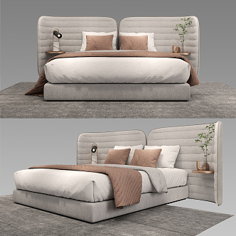 Modern Double Bed 3d model