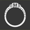 Elegant Diamond Ring With Central Stone And Side Accents On Double Band 3d model