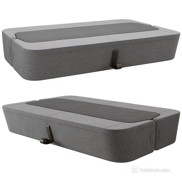 Gray Fabric Lazy Sofa With Modern Design And Comfortable Seating Experience 3d model 