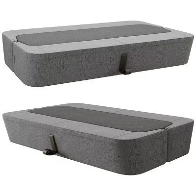 Gray Fabric Lazy Sofa With Modern Design And Comfortable Seating Experience 3d model