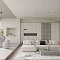 Modern Living Room Interior With Light Gray Sofa Coffee Table Vase And Decorative Berries