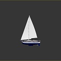 Modern Sailing Cartoon Sailing Small Sailing 3d model