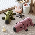 Children's Lying Stool Cartoon Animal Lying Stool Pony Plush Low Stool Children's Toy Doll 3d model