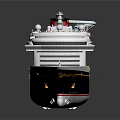 Luxury Cruise Ship With Multiple Decks Red Black Funnels And Yellow Lifeboats