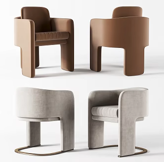 Modern single chair combination 3d model