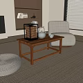 Modern Tea Table and Chair Combination Solid Wood Tea Table Tea Table 3d model