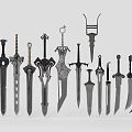 Different Types Of Medieval Fantasy Swords And Knives With Unique Designs