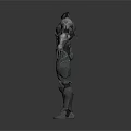 Futuristic Armored Character With Muscular Mechanical Armor And Full Body Design