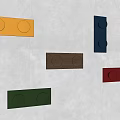 Colorful Rectangular Wall Decor Panels with Circular Accents in Various Hues 3d model