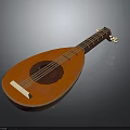 Vintage Wooden Mandolin With Round Sound Hole And Smooth Acoustic Strings Design