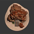 Scenic Desert Landscape Featuring Red Rocks Wooden Mine Entrance Rail Tracks And Sandy Ground