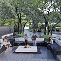 Modern Garden Landscape Design With Green Spaces Paths Water Features And Trees