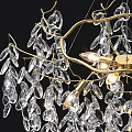 Elegant Modern Crystal Chandelier With Golden Frame Hanging Crystal Pendants And Bright Lighting