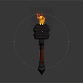 Mythical Fantasy Weapon With Fiery Flame And Lava Texture Hammer Shape Design