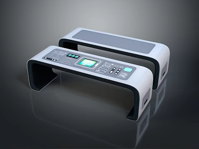 Two Sleek Modern Electronic Devices With White Black Design Display Screen And Buttons 3d model
