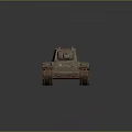 Military Green Armored Tank With Heavy Duty Tracks And Turret Gun Barrel Design