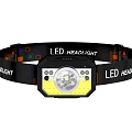 Outdoor LED Headlight With Colorful Square Pattern Black Yellow Strap Design 3d model