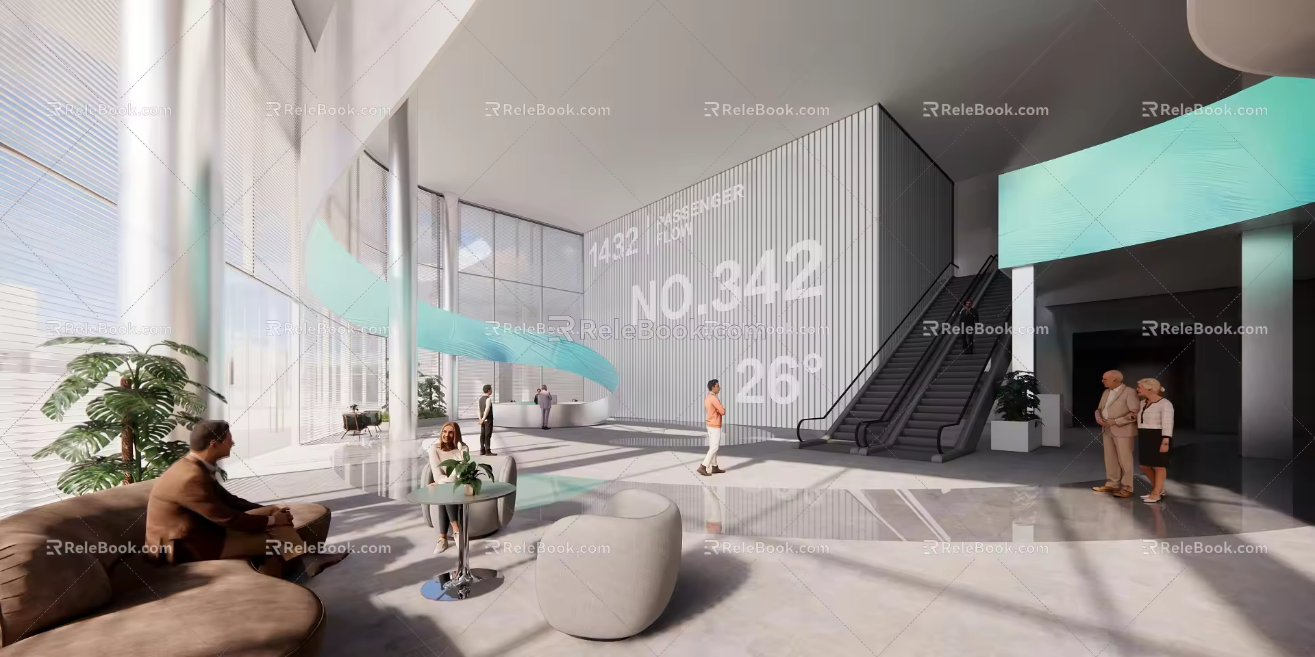 Exhibition reception hall tooling space digital art 3d model