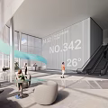 Exhibition reception hall tooling space digital art 3d model
