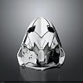 White Modern Helmet With Geometric Patterns And Structured Sleek Surface Design 3d model