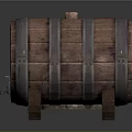 Classic Wooden Barrel With Metal Hoops Wooden Legs And Lid