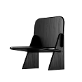 Modern Black Wooden Leisure Chair with Minimalist Backrest and Sleek Frame Design
