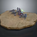 Fantasy Character And Creature 3D Model With Rocky Base And Glowing Features