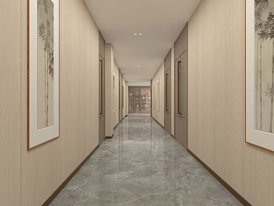 New Chinese Aisle Corridor 3d model