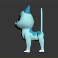 Cute Blue Cartoon Cat Character Design For Game And Movie Roles