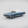 Classic Blue Vintage Car With White Roof Sleek Body And Antenna Design