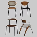 Stylish Modern Single Chairs Featuring Curved Backrests And Metal Frame Designs 3d model