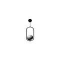 Modern Golden Frame Wall Lamp With White Spherical Shade And Oval Design