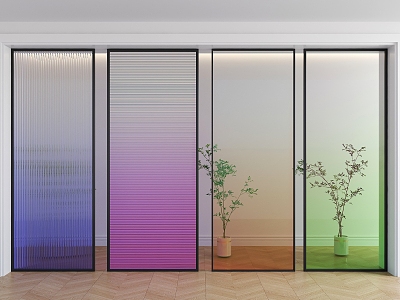 Modern Glass Partition Changhong Glass Partition Gradient Glass Living Room Partition Gradient Changhong Glass Partition Glass Screen Changhong Glass Partition model