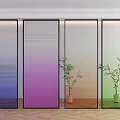 Modern Glass Partition Changhong Glass Partition Gradient Glass Living Room Partition Gradient Changhong Glass Partition Glass Screen Changhong Glass Partition 3d model