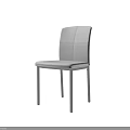 Modern White Dining Chair With Sleek Upholstered Seat And Metal Legs