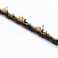 Linear Fireplace With Realistic Flames And Decorative Burning Effect Design 3d model