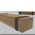 Landscape Seating With Natural Wooden Sticks And Black Straps Stacked Structure