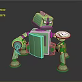 Modern robot chef robot unicycle robot two-wheeled robot 3d model