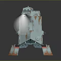 Rusty Vintage Metal Tank Shooting White Beam With Turret And Tracks