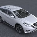 Silver Nissan SUV Exterior With Modern Front Grille And Headlights