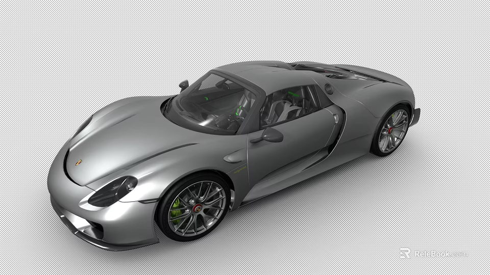 Silver Sports Car With Sleek Design And Stylish Wheel Details 3d model 