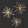 Contemporary Gold Metal Starburst Chandelier With Textured Arms And Central Light Source
