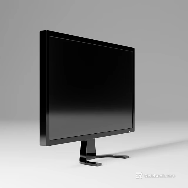 Modern Black Computer Monitor With Flat Screen And Sleek Stand Design 3d model 