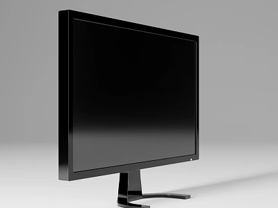 Modern Black Computer Monitor With Flat Screen And Sleek Stand Design 3d model