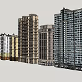 Various Modern High Rise Building Models Featuring Different Architectural Designs And Styles 3d model